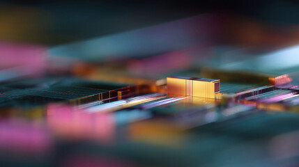 Wall Mural - macro abstract of a circuit board, suggesting technology, innovation, future. ideal for web design, 