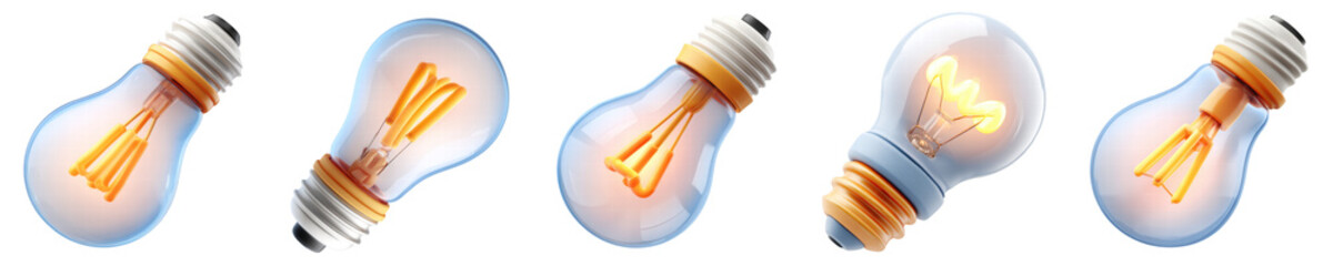 Wall Mural - png light bulb, element set on transparent background