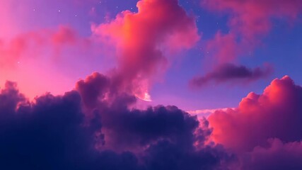 Wall Mural - Cloudy sky with full moon