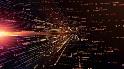 Wall Mural - abstract digital background with vibrant lines and glowing particles, showcasing speed and innovatio