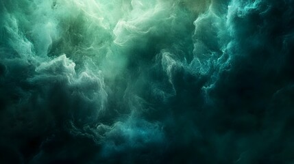Wall Mural - Abstract backdrop Cloud of green and blue smoke on a black background