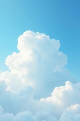 Wall Mural - Soft, pastel blue sky with fluffy white clouds, ideal for serene backgrounds , shade, peaceful