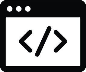 Video coding icon illustration depicting programming and software development technology