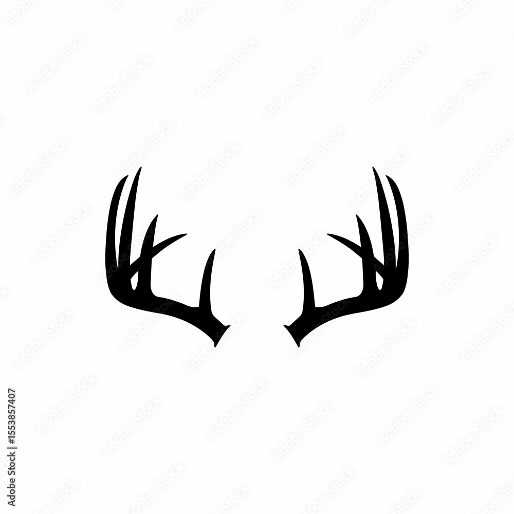 deer antler silhouette vector logo Stock Illustration | Adobe Stock