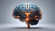 © Seckin Ozturk - Abstract AI Brain Circuit in Cross Sectional Design. AI themed Background. Generated Image