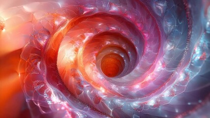 Wall Mural - Abstract swirling vortex of red and pink hues, glowing with light