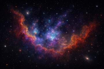 Wall Mural - cosmic nebula scene with swirling galaxies and celestial phenomena in deep space
