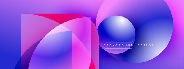 Wall Mural - abstract fluid shapes, vibrant purple hues, modern design. gradient colors blend seamlessly creating