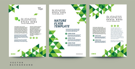 green eco flyer, poster, brochure, magazine, annual report, booklet, cover banner template. modern g