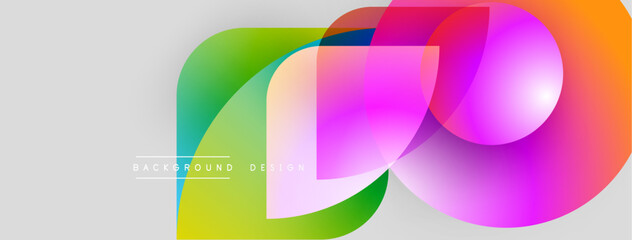 Wall Mural - abstract colorful overlapping shapes. vibrant gradients create modern design. smooth transitions, dy