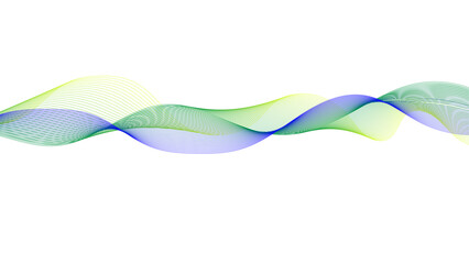 Wall Mural - abstract blue and green waves. smooth flowing lines.