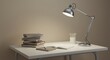 © Agung Pranoto - Desk Lamp Illumination: Study Space with Books and Notepad