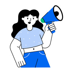Wall Mural - A flat illustration showing an advertising character 
