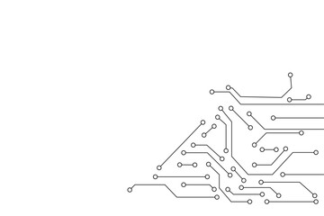 Wall Mural - clean white banner with a simplified circuit pattern, elegant composition, minimalist design, techth