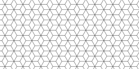 Wall Mural - seamless pattern with hexagon square cube geometric pattern shapes grid metal element texture design