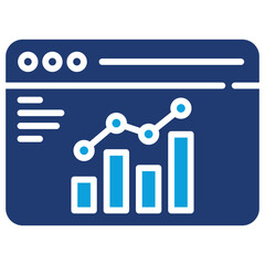 Data Analysis Flat Blue Icon