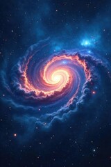 Wall Mural - Mysterious swirling nebula in deep blue, cosmic dust and stars suggest destiny, fate, and the unknown Perfect for concepts of chance, prediction, and the universe , magical, stars, vast