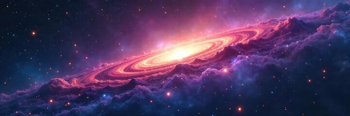 Wall Mural - Vast, swirling nebulae meet a sharp, defined edge, representing the cosmic boundary of a universe A breathtaking visual of infinite space and its mysterious limit , ethereal, astronomical, galaxy