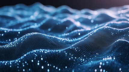 Wall Mural - abstract blue digital wave background.