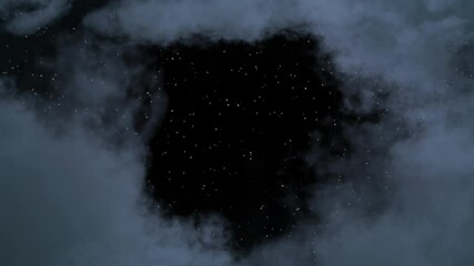Wall Mural - soft clouds drifting with occasional lightning flashes across sky scene