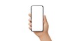 © Agung Pranoto - Hand Holding Blank Smartphone on White Background