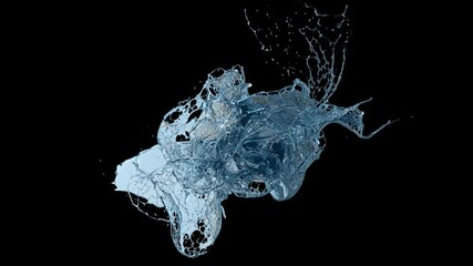 Wall Mural - splash water swirl flowing smoothly in a curved loop on alpha channel