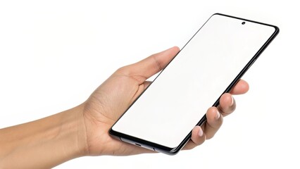 Blank Smartphone Held Upright for App or Web Interface Demo