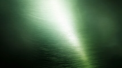 Wall Mural - abstract green metallic texture with light streaks.