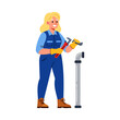 © creative - Female Plumber Repairing Pipes Expert Plumbing Service