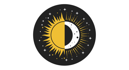 Wall Mural - celestial sun and moon vector illustration: cosmic elements for mystical design