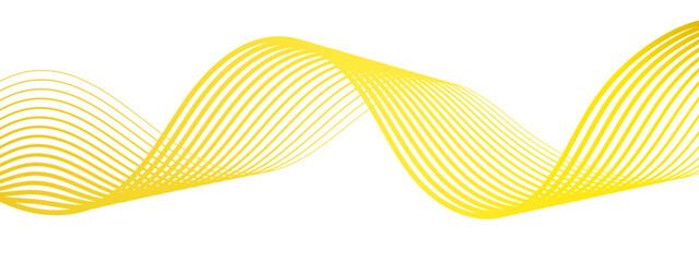 Wall Mural - abstract smooth wave design featuring golden-yellow linear curves gradually fades. soft cream tone a