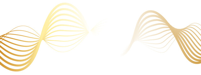 Wall Mural - abstract smooth wave design featuring golden-yellow linear curves gradually fades. soft cream tone a