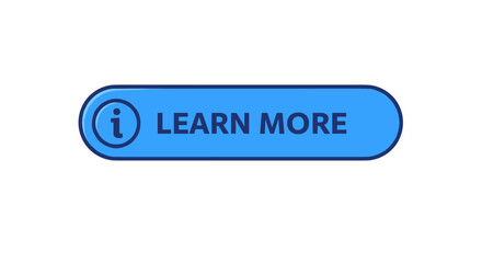 Learn more button vector illustration for web interfaces in flat design