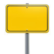© Zanna - yellow road sign on transparent background – suitable for traffic-related designs, safety signage mockups, educational materials