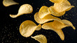 © Drago Designer - Golden potato chips float against a dark background creating a dynamic and appetizing composition