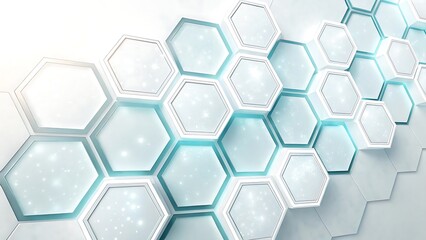 Wall Mural - blue abstract background with a seamless hexagonal honeycomb pattern, ideal for modern tech or busin
