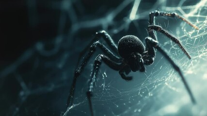 A spider sits atop its intricate web, awaiting prey