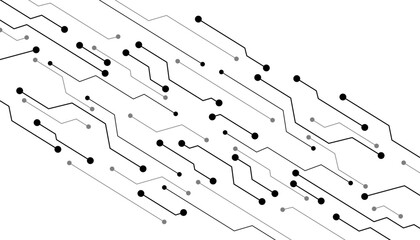 Wall Mural - abstract circuit board design: lines, nodes, connections, technology, innovation.
