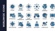 © Muhammad Subhan  - Collection of global and international themed icons in blue and white