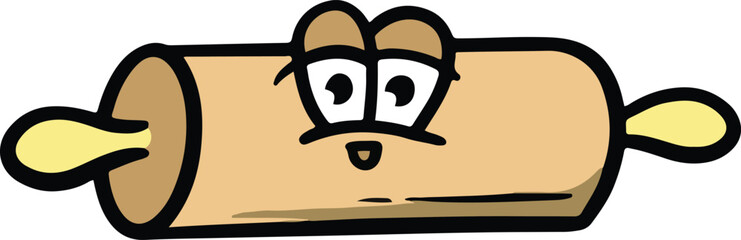 Cartoon Rolling Pin Utensil Illustration Vector 