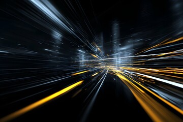Canvas Print - Futuristic sparks blaze like lightning bolts, racing through the shadows of a tech lab.