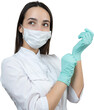 © Mountains Hunter - A girl doctor in latex gloves and a white coat is preparing for the procedures.