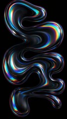Wall Mural - abstract liquid metal with rainbow hues, captured from a top-down angle. the fluid motion suggests a