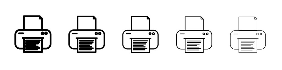 Print icon flat simple outline logo