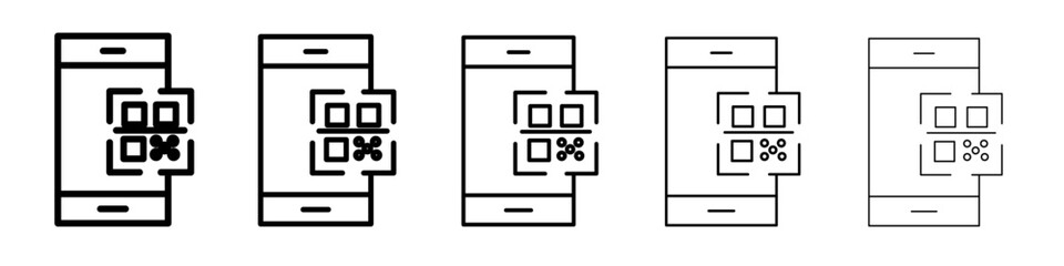 qr code scanning icon flat simple outline logo