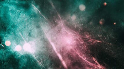 Wall Mural - Abstract Colorful Pink And Teal Nebula Space Background