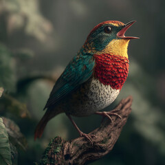Wall Mural - bird on a branch