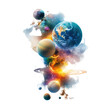 © watchirachat - Colorful Cosmic Scene with Planets, Stars, and Nebulas on a Dark Background for Space Enthusiasts