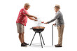 © Ljupco Smokovski - Mature man giving a grilled bbq sausage to another man