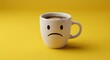 © STDG - Sad, Unhappy, Coffee, Sad Coffee Mug on Yellow Background